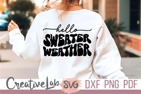 Download Free Hello Sweater Weather SVG Cut File Commercial Use Free PSD Mockups