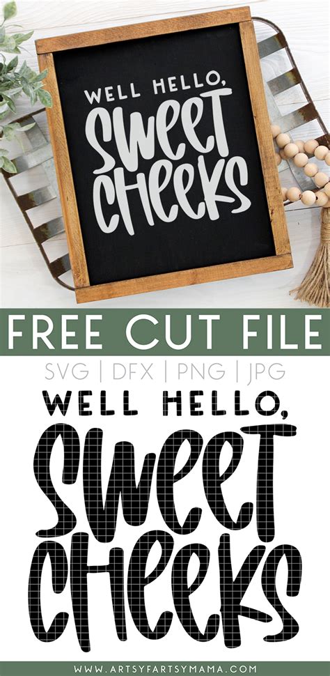 Download Free Hello Sweet Cheeks Bathroom SVG Cut File Files for Cricut