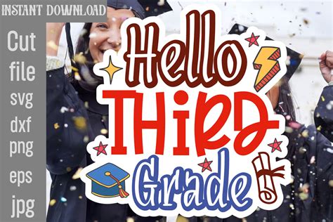 Download Free Hello Third Grade SVG Cut File Commercial Use Free PSD Mockups