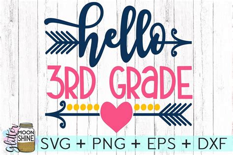 Download Free Hello Third Grade SVG Cut File DXF Files