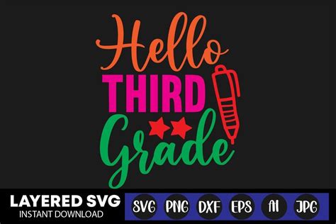 Download Free Hello Third Grade SVG Cut File Files Free PSD Mockups