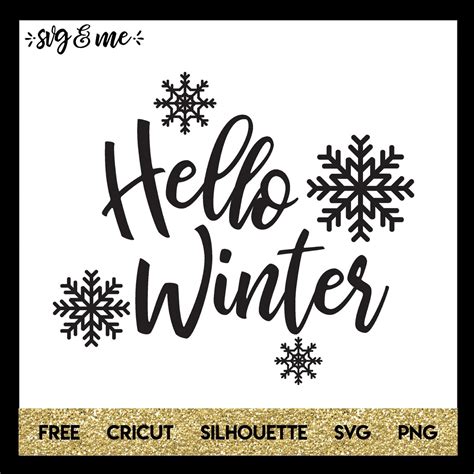 Download Free Hello Winter SVG Cut File For Silhouette