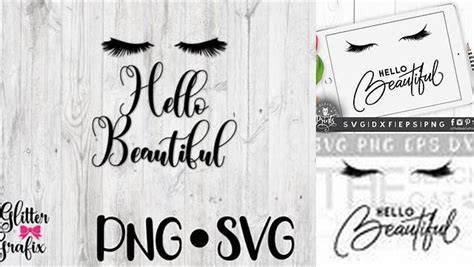 Download Free Hello beautiful Lashes SVG DXF EPS Files DXF Files