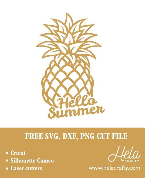 Download Free Hello summer with pineapple SVG DXF Files