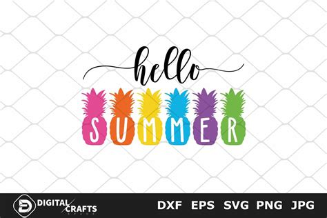 Download Free Hello summer with pineapple SVG For Crafts
