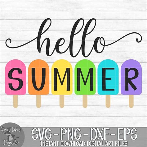 Download Free Hello summer with popsicles SVG DXF Files
