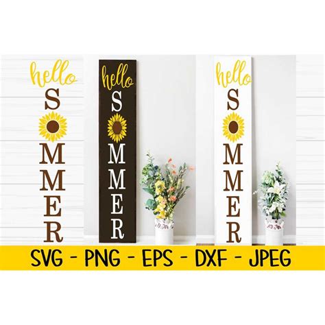 Download Free Hello summer with sunflower SVG Files DXF Files