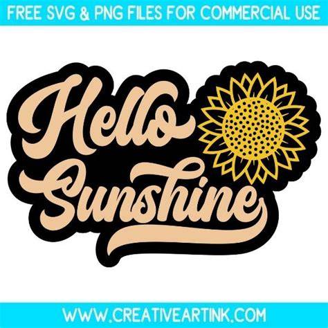 Download Free Hello sunshine SVG | Sunflower quote SVG DXF Files