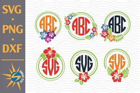 Download Free Hibiscus Monogram SVG Creativefabrica DXF Files