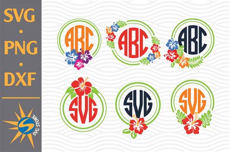 Download Free Hibiscus Monogram SVG Files DXF Files