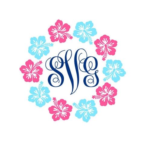 Download Free Hibiscus Monogram SVG Files For Crafts