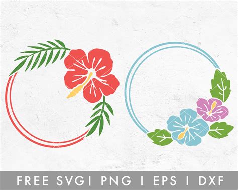 Download Free Hibiscus Monogram SVG for Cricut Machine