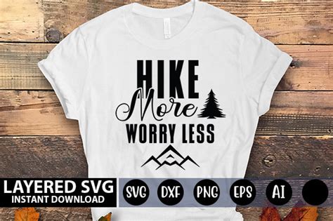 Download Free Hike more worry less SVG Cut File DXF Files