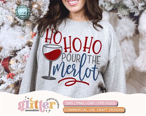 Download Free Ho Ho Ho Merlot Christmas Bundle DXF Files