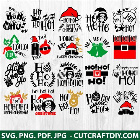 Download Free Ho Ho Ho Merry Christmas Fun Santa Cut Files