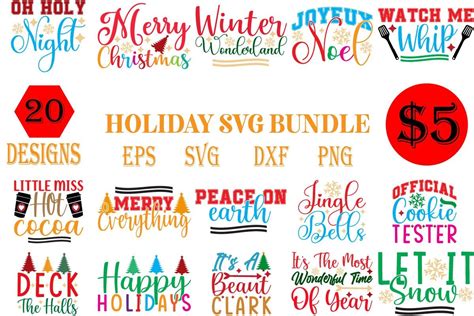 Download Free Holiday SVG Bundle For Crafts