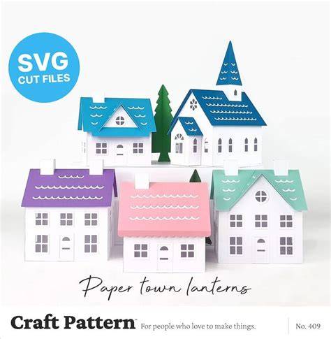Download Free Holiday Town paper Cut Files