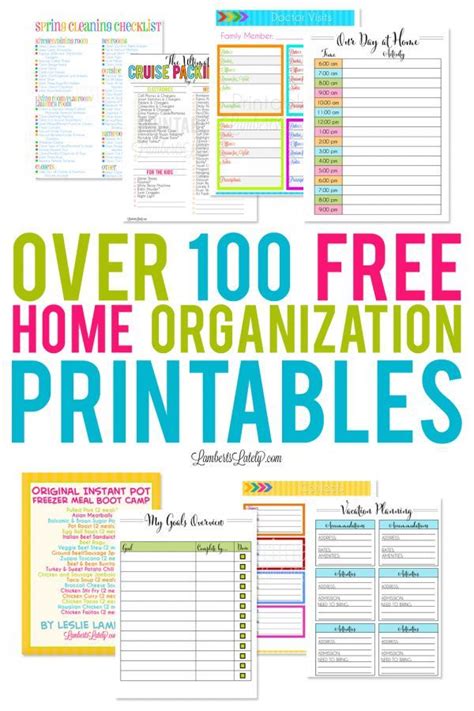Free Home Organization Printables