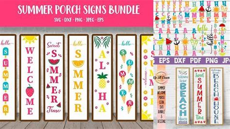 Download Free Home Summer Porch Signs Bundle Files For Crafts