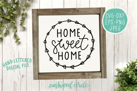 Download Free Home Sweet Home - Hand lettered SVG Commercial Use DXF Files