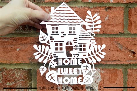 Download Free Home Sweet Home Paper Cut SVG / DXF / EPS Files DXF Files