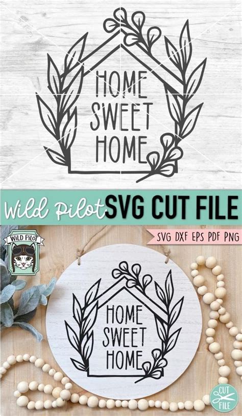 Download Free Home Sweet Home Rustic Sign SVG Cut File Cut Files
