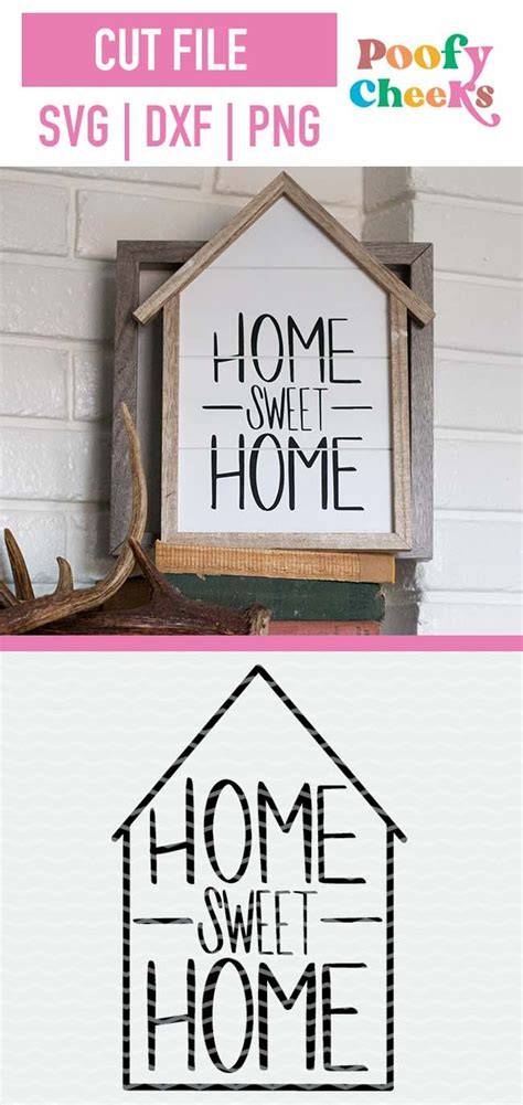 Download Free Home Sweet Home Rustic Sign SVG Cut File Silhouette For Crafts