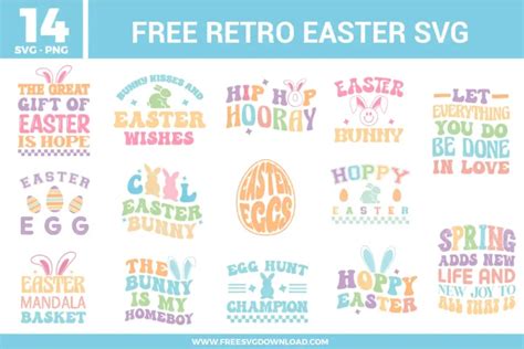 Download Free Hop To It Retro Bunny Easter Files For Crafts