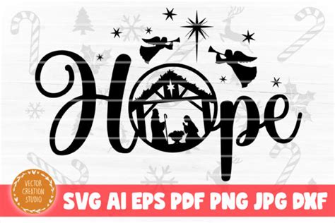Download Free Hope Nativity Christmas SVG Cut File Printable