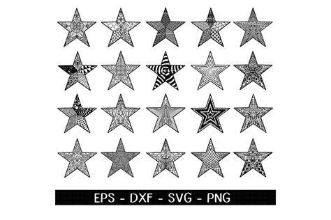 Download Free Horizontal Row of Stars | Embroidery Silhouette