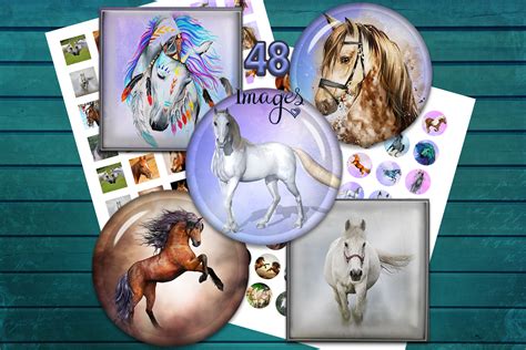 Download Free Horses Digital Collage Sheets Crafts