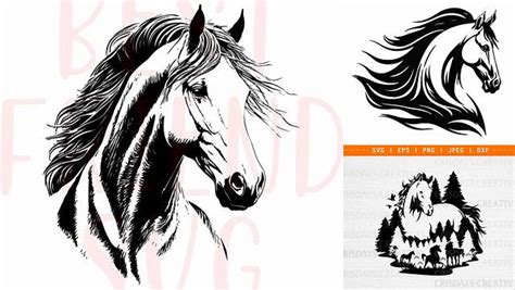 Download Free Horses Digital Collage Sheets Cut Files