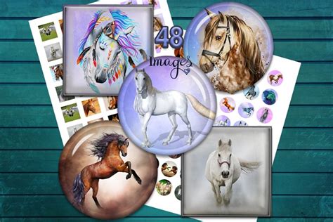 Download Free Horses Digital Collage Sheets Easy Edite