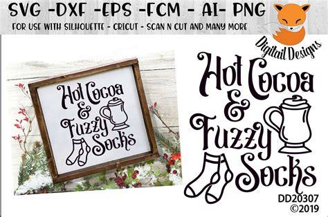 Download Free Hot Cocoa And Fuzzy Socks SVG Cut File DXF Files