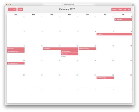 Free Html Calendar Code