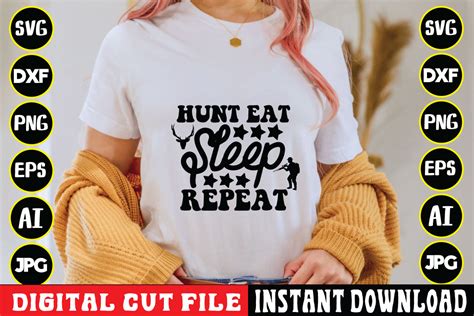 Download Free Hunt eat sleep repeat SVG Cut File Images