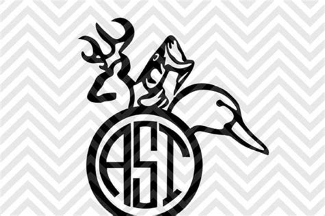 Download Free Hunting Monogram (Letters Not Included) DXF Files