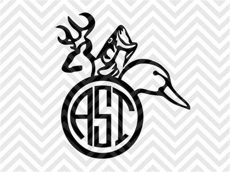 Download Free Hunting Monogram (Letters Not Included) For Crafts