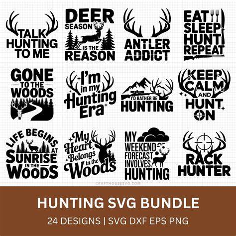 Download Free Hunting SVG Bundle DXF Files