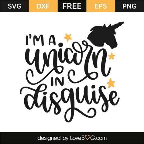Download Free I'm Unicorn In Disguise SVG Files Free PSD Mockups