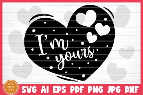 Download Free I'm Yours Conversation Heart Valetine's Day SVG Cut File Files Free PSD Mockups