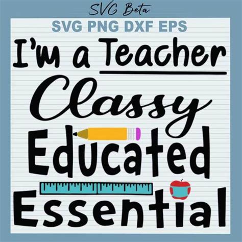 Download Free I'm a Teacher Classy Educated Essential SVG Cut File Silhouette Free PSD Mockups