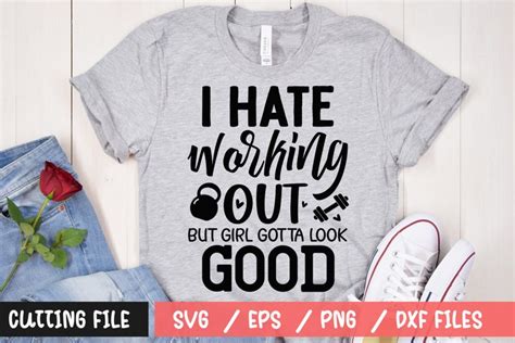 Download Free I Hate Working Out SVG Printable Easy Edite