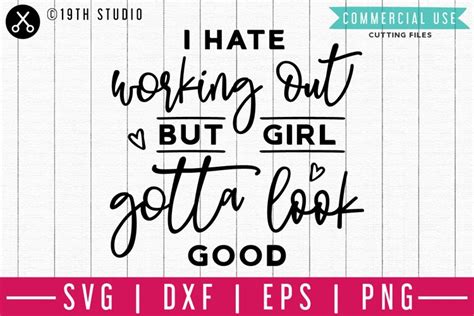 Download Free I Hate Working Out SVG Printable Printable