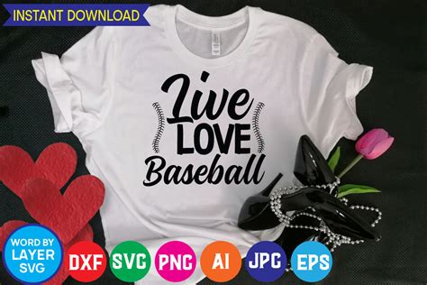 Download Free I Love Baseball - Svg Cut File Commercial Use
