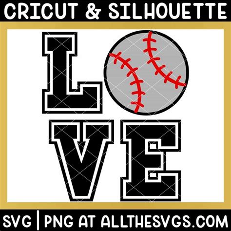 Download Free I Love Baseball - Svg Cut File Commercial Use For Crafts