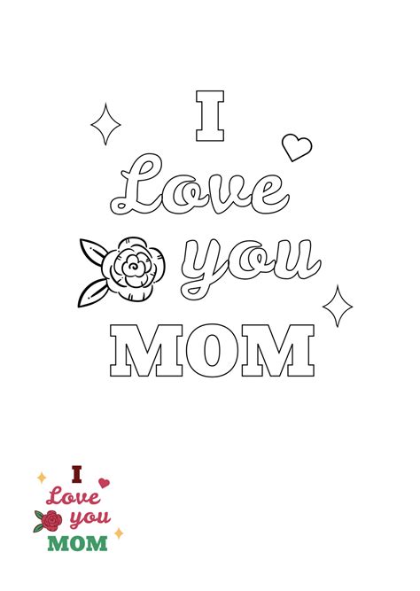 Download Free I Love Mom Coloring Pages Cut Files