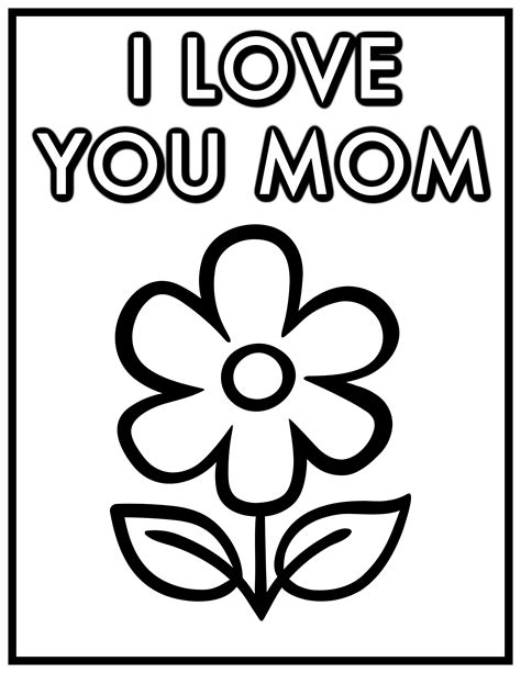 Download Free I Love Mom Coloring Pages Printable