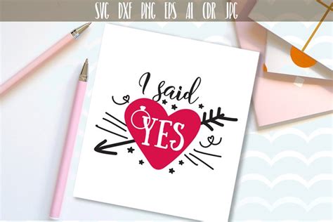 Download Free I Said Yes SVG, Cutting File, Wedding, Engaged, Bride Design Creativefabrica