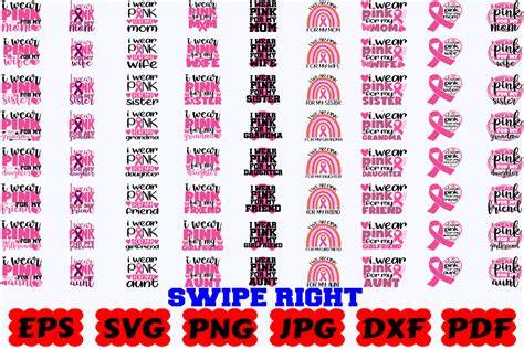 Download Free I Wear Pink SVG Bundle | Cancer Awareness Bundle For Crafts